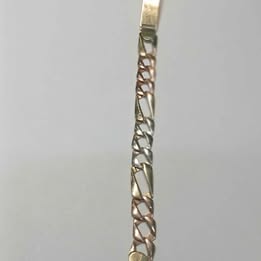 Pulsera con placa oro 3 tono de 10k