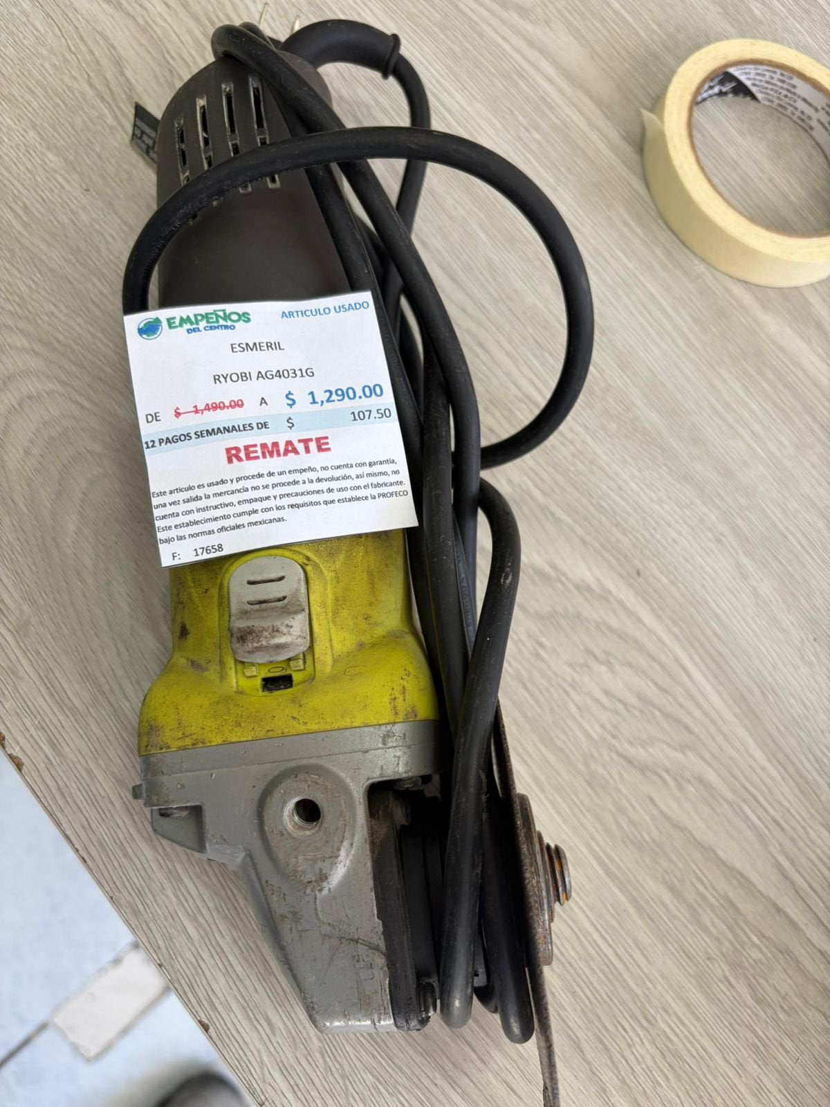 ESMERIL RYOBI AG4031G
