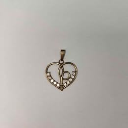 Dije de corazón con sintéticos 10k p 1.4 gr