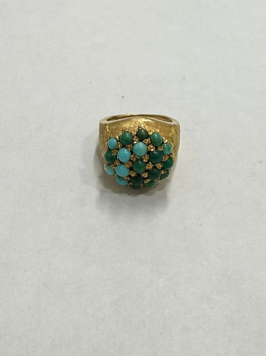 ✨💛 Anillo de Oro de 18K con Piedras Sintéticas Azules | Talla 4 | 9.5 g de Oro 💙💍✨