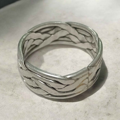Plata anillo trenzado.925 7.8g