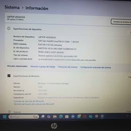 LAPTOP HP  475 GB DE ALMACENAMIENTO Y 8 GB DE MEMORIA RAM CON CARGADOR