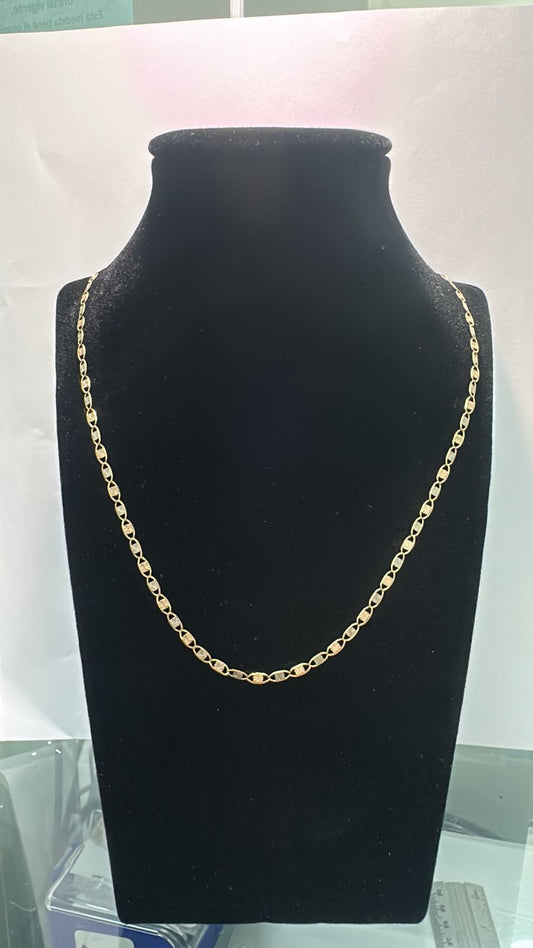 Cadena 10k estilo gucci oro Florentino (3 tonos) 23cm largo 3.5gr