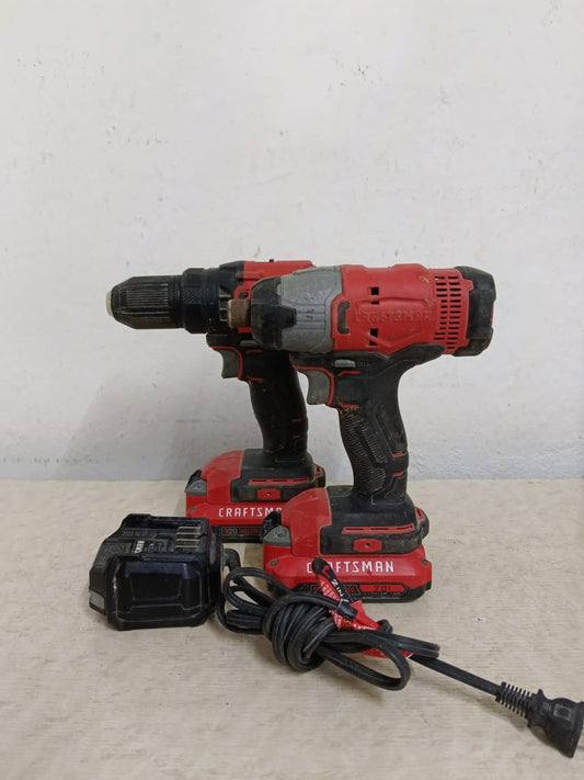 Kit de taladros CRAFTMAN con cargador, usado