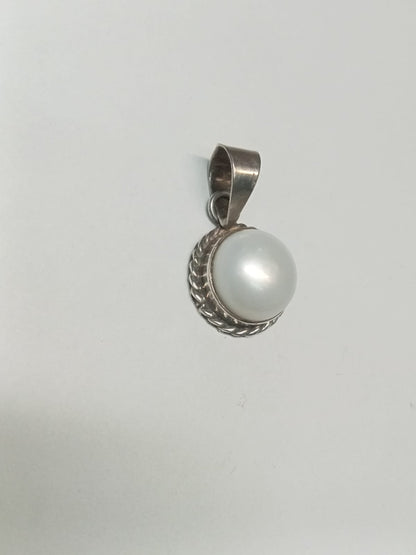 dije de plata - diseño media perla