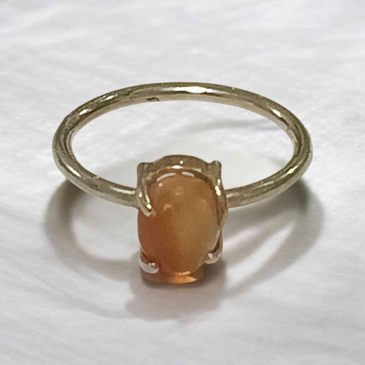 Oro anillo piedra amarilla 10k 1.9g