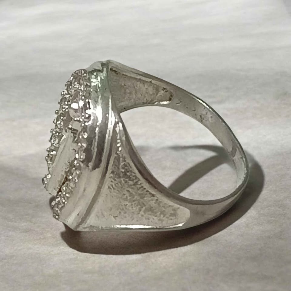 Plata anillo san Judas con piedras .925 5.5g