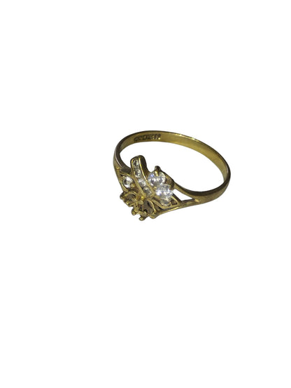 ANILLO DE ORO 10K 1.8 GR. CON INCRUSTACION DE PIEDRAS