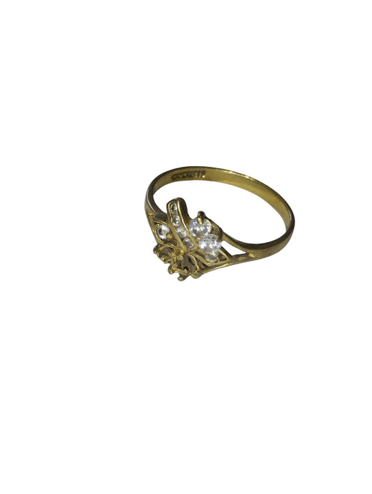 ANILLO DE ORO 10K 1.8 GR. CON INCRUSTACION DE PIEDRAS