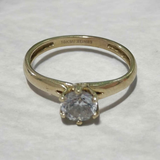 Oro anillo con piedra 10k 1.9g