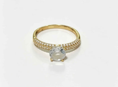 Oro anillo solitario 10k 1.7grs