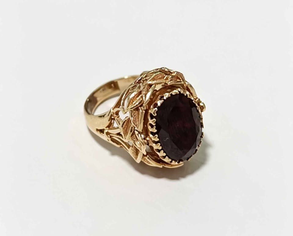 Oro anillo piedra giratoria 14k 5.5grs