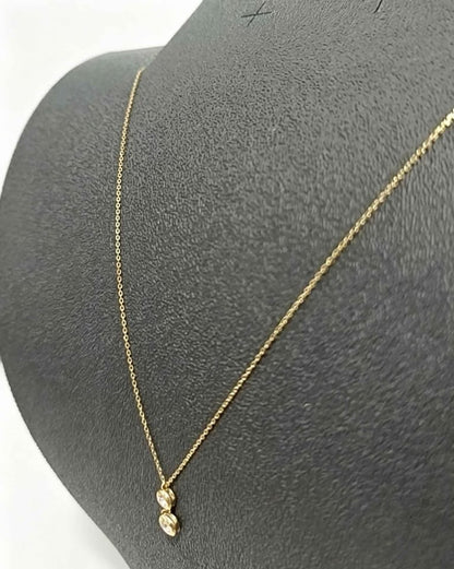Oro collar con sintéticos 10k 2.1grs