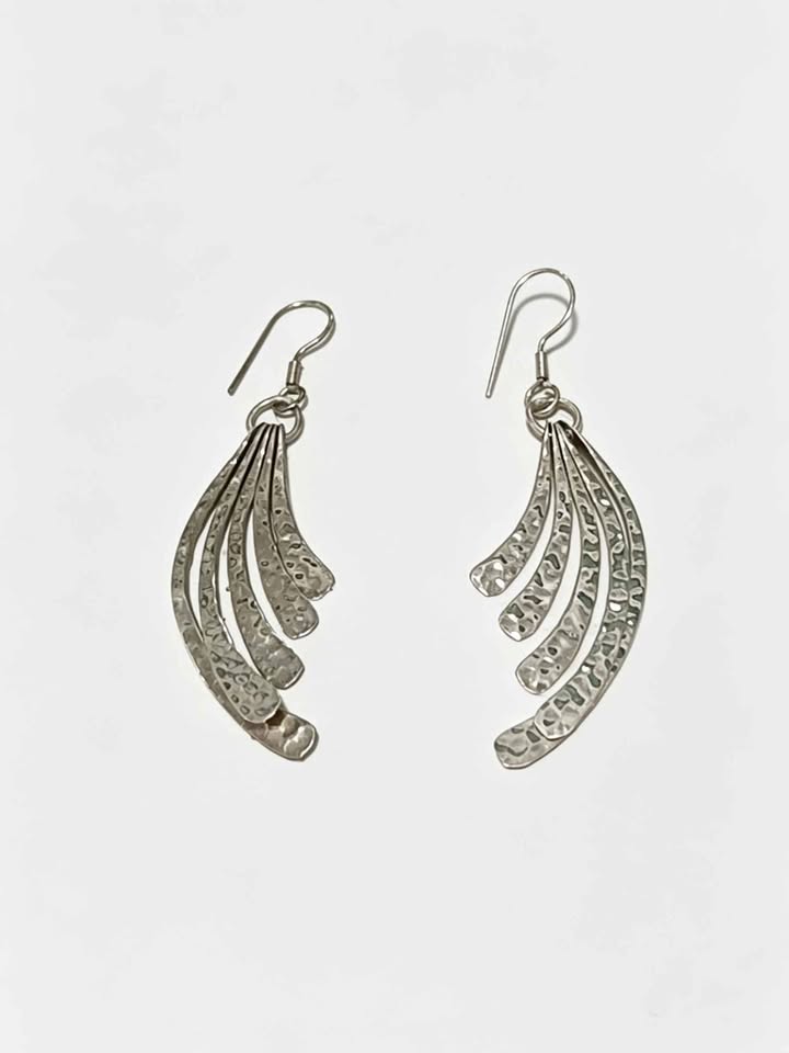 ✨ Plata Aretes de Tiras Curvas .925 – 8.3 g ✨ USADO