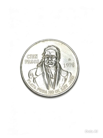 ✨ Moneda Hidalgo 5 Pesos Plata Ley .720
