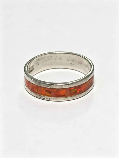 Plata anillo sint. Naranja .925 2.3g