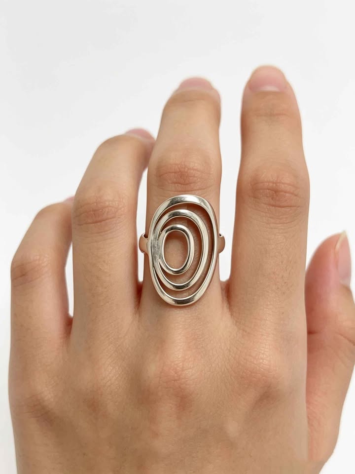 ✨ Plata Anillo de Óvalos .925 – 5.5 g ✨