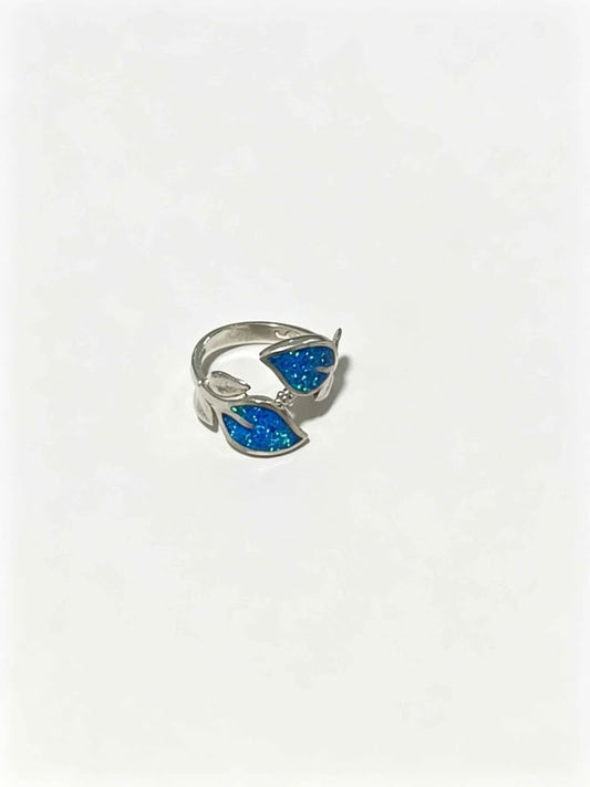 ✨ Plata Anillo Flores Azules .925 – 4.2 g ✨