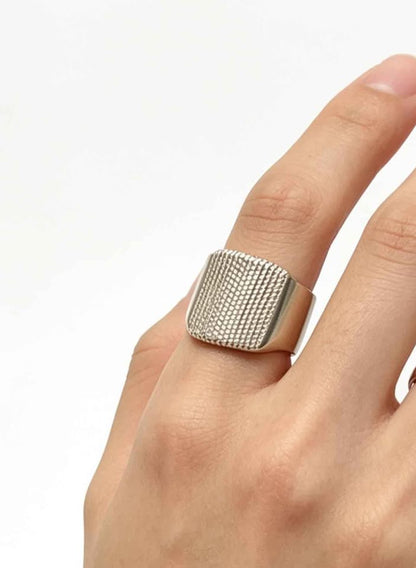 Plata anillo tipo sello .925 peso 8.6g