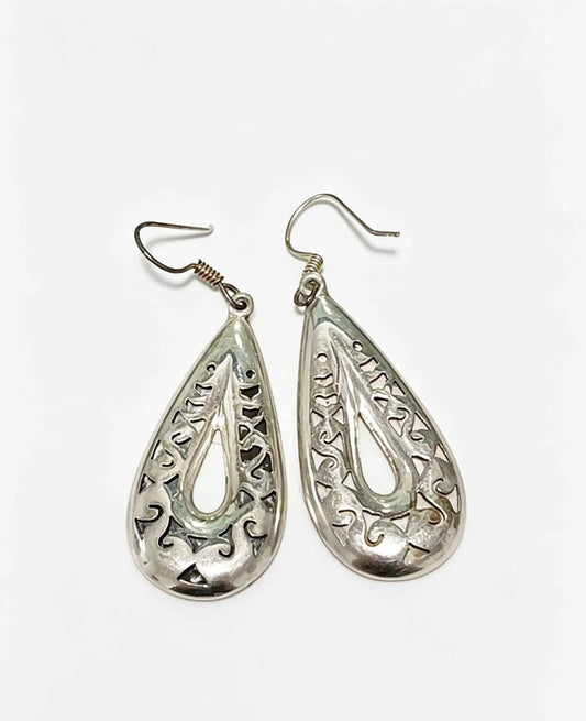 ✨ Plata Par de Aretes con Greca .925 – 4.6 g ✨