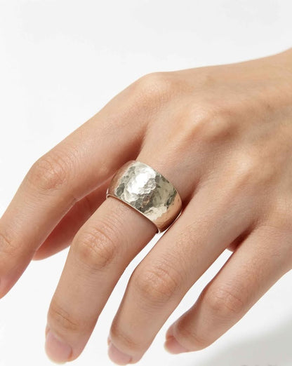 Plata anillo medio alto cpn grecas .925 peso 9g