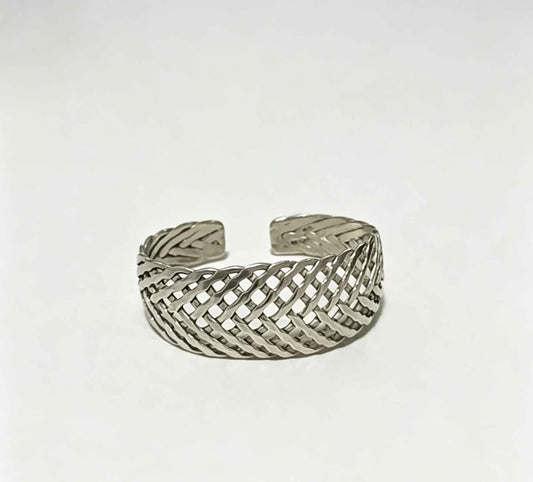 Plata Pulcera rígida tejida .925 peso 29.3g