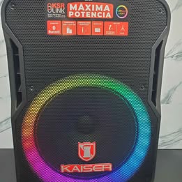 🔊 BOCINA KAISER GEM-9515 CON LUCES LED RECARGABLE CON CAVLE CARGADOR 🔊