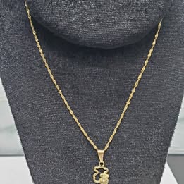 ✨ CADENA CON DIJE DE OSITO 10K | 1.1 Gramos | 44 cm ✨