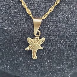 ✨ CADENA CON DIJE DE HADA 10K | 1.5 Gramos | 58 cm ✨