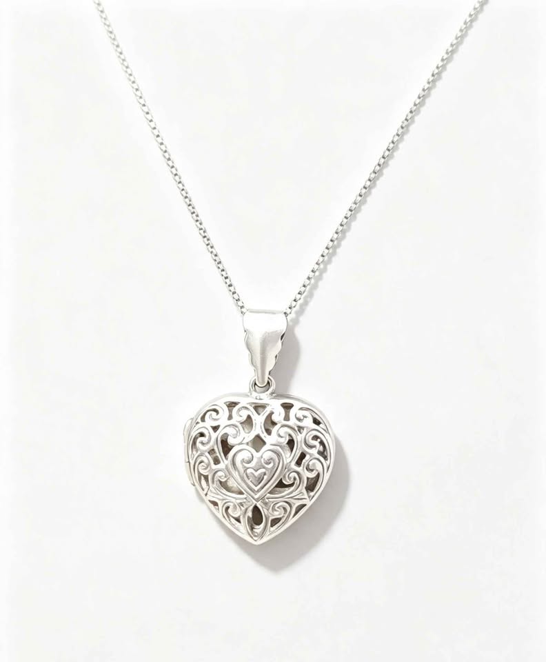 Plata Collar Dije corazón 11.8 gramos