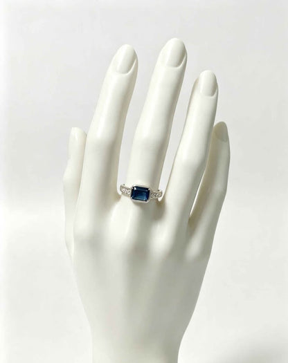 Oro anillo piedra rectangular 14k 1.3g