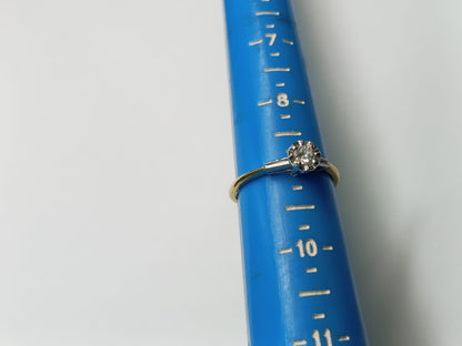 Anillo de Oro 10K Diseño Solitario / Compromiso – Talla 9