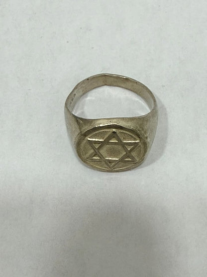 ⭐ANILLO DE SELLO – ESTRELLA DE DAVID⭐ ✨Plata 925 | 11.9 gramos | Usado