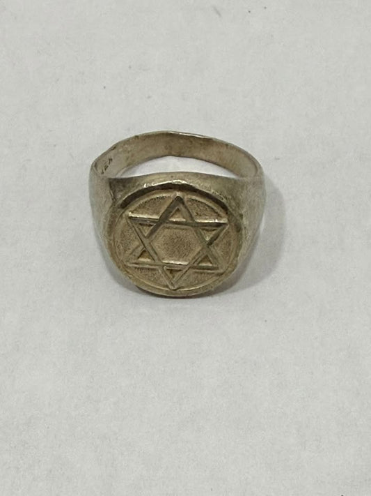 ⭐ANILLO DE SELLO – ESTRELLA DE DAVID⭐ ✨Plata 925 | 11.9 gramos | Usado