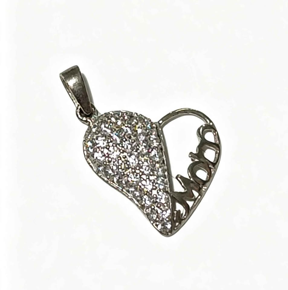 Plata Dije de corazón con sint. .925 3.1g