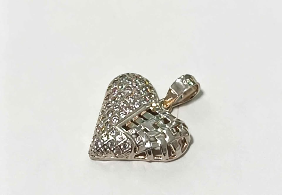 Plata Dije de corazón con sint. .925 1.6g