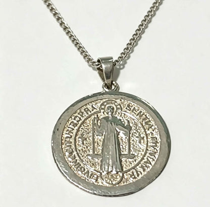 Plata Dije medallita San Benito .925 2.3g