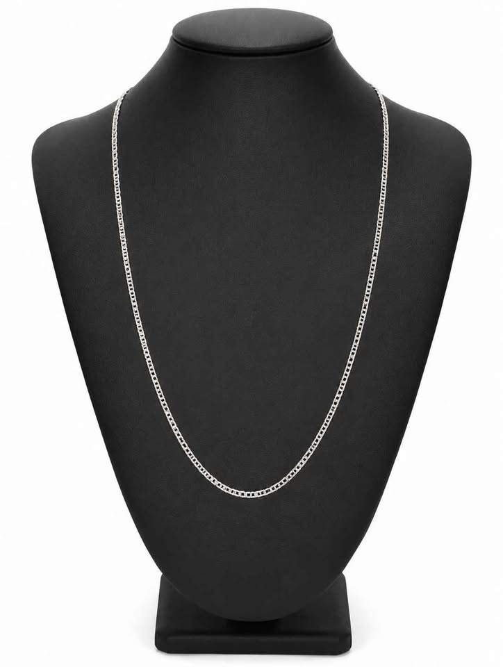 Plata cadena eslab t escalera .925 2.7g