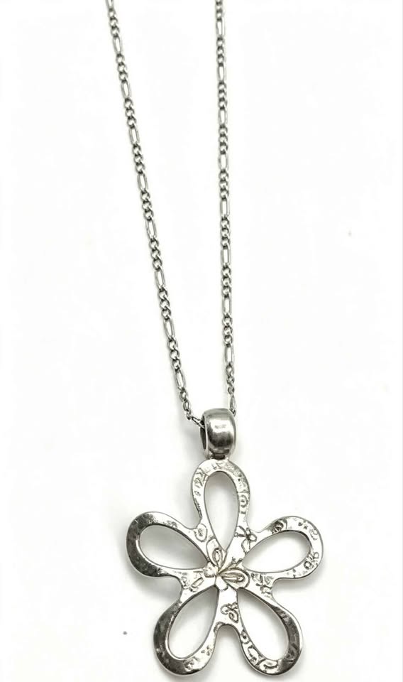 Plata cadena y Dije flor .925 6g