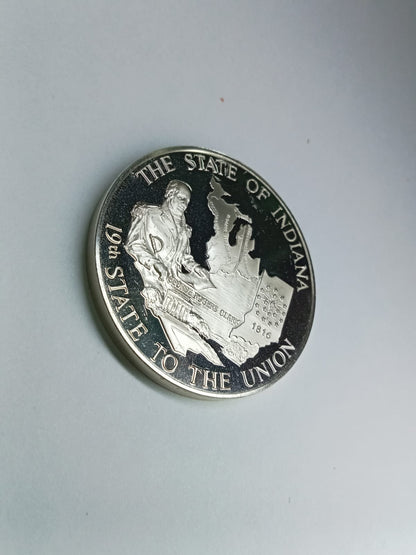 Moneda de Plata "Seal of the State of Indiana" 1816 Ley .999