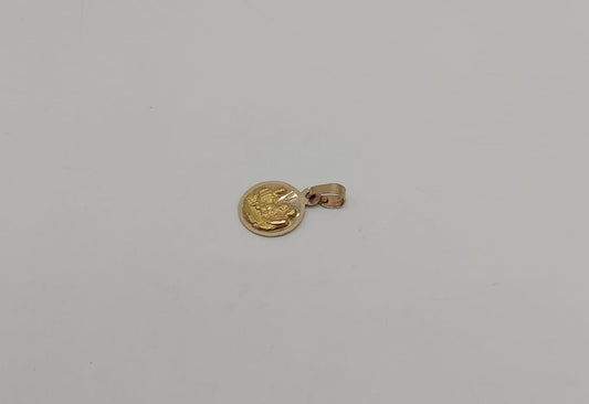 Medalla religiosa oro 10K peso 1gr, usado