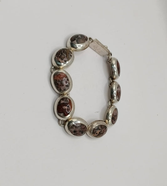 Pulsera con sintetico PLATA 925 peso 36.2gr, usado