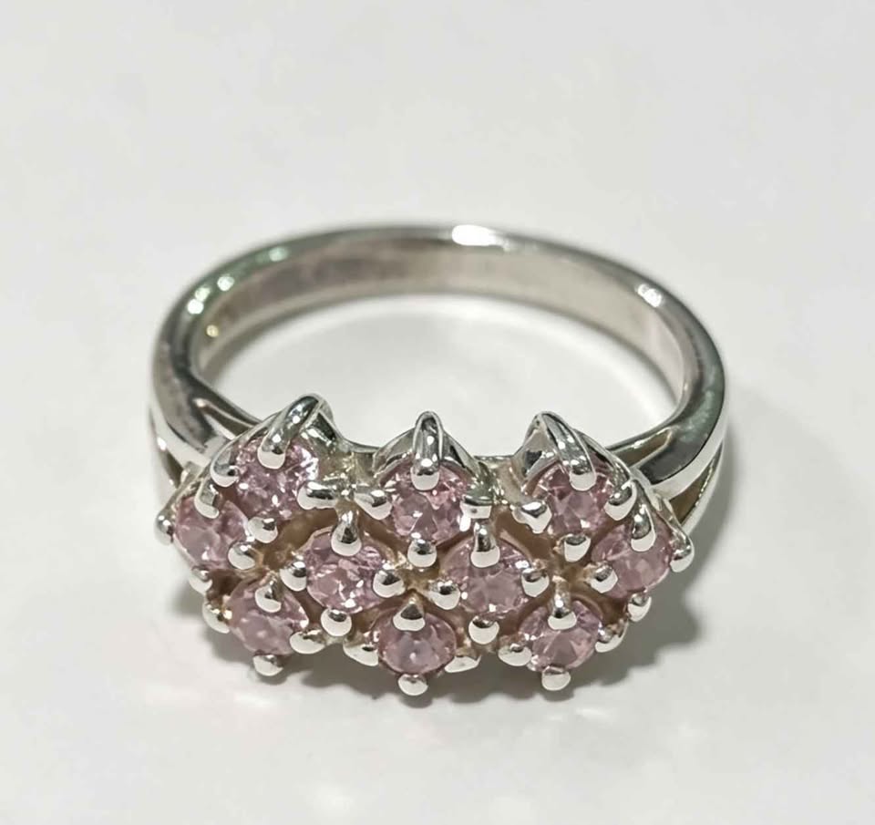 Oro anillo con piedritas .925 4.9g