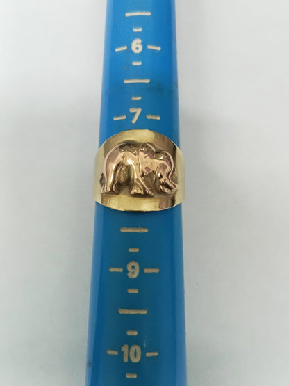 Anillo de Oro 14K con Diseño de Elefante 🐘✨