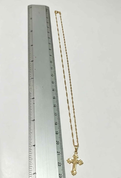 Oro cadena y Dije Cruz 10k 2.3g