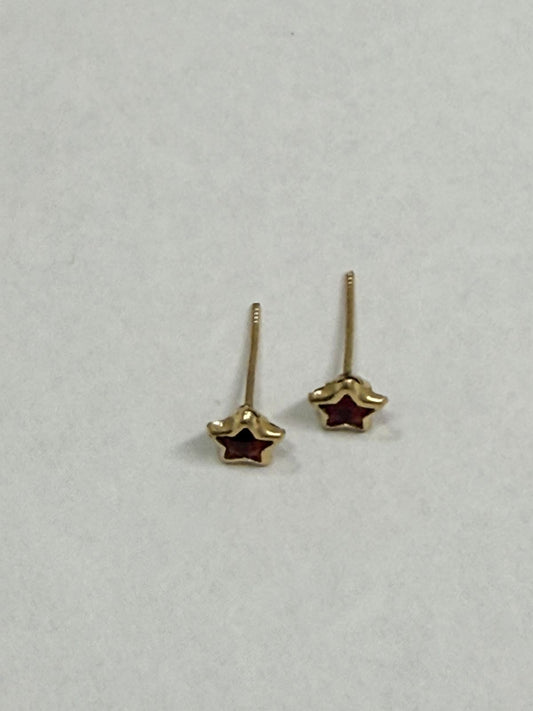 PAR DE BROQUELES DISEÑO ESTRELLA EN ORO DE 10 K