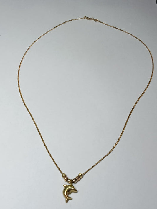 ✨ Collar con Dije de Delfín en Oro 10k –✨