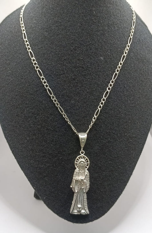 Cadena 3x1 y dije de santa PLATA 925 peso 30.9gr, usado