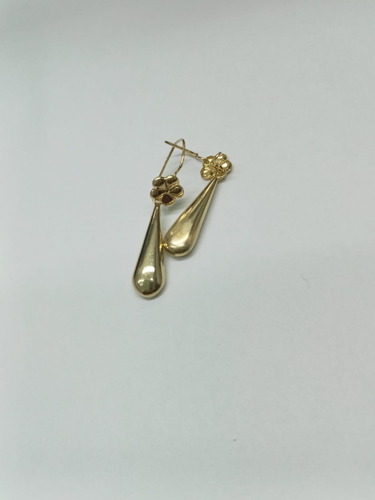 par aretes de oro 10k - diseño gota