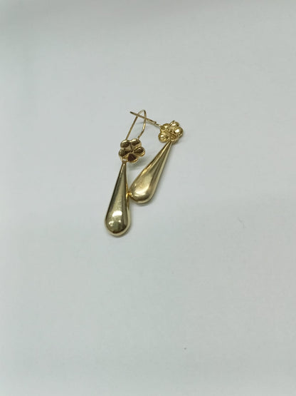 par aretes de oro 10k - diseño gota